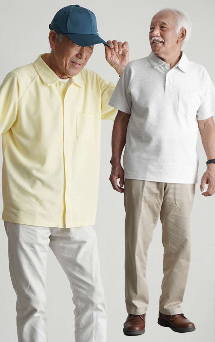 全開・かぶり半袖ポロ