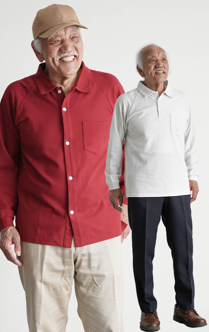 全開・かぶり半袖ポロ