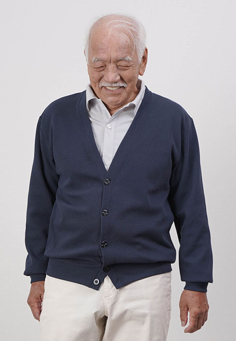 [装生] 乾燥機対応 紳士 鹿の子 カーディガン