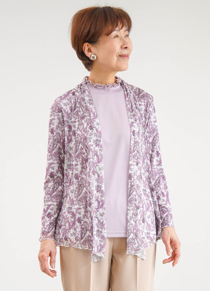 シルク100%カーディガン