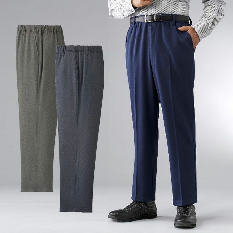 日本製 杢調 あったか裏起毛パンツ 3色組 股下60cm/64cm/68cm