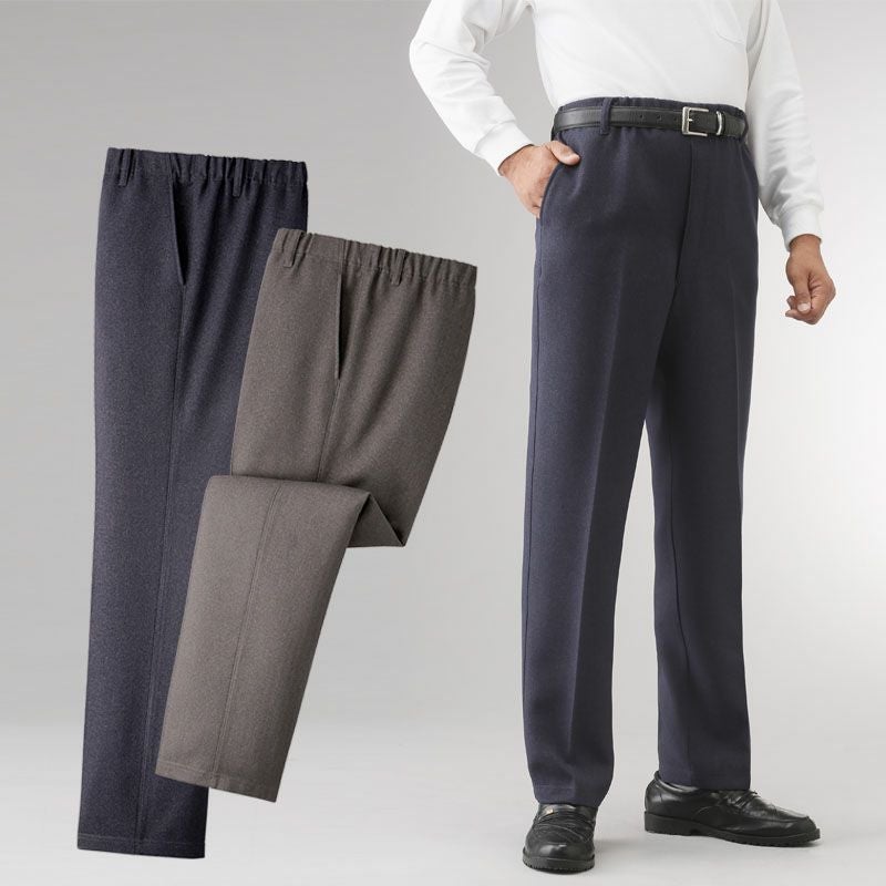 日本製 紳士 尾州毛混 ツイードパンツ 股下60cm/65cm/70cm