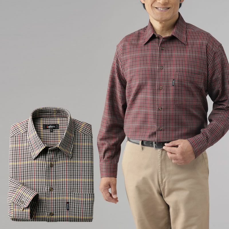 【美品】Aquascutum 長袖 シャツ ウエストシェイプ ブラウン 千鳥格子 英国Cordings SHJ183｜マスタード千鳥格子で魅せる上質クラシックシャツ