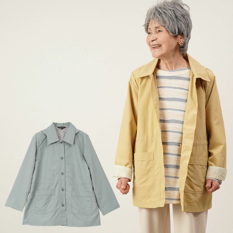 撥水ナイロン フード取り外し スプリングジャケット