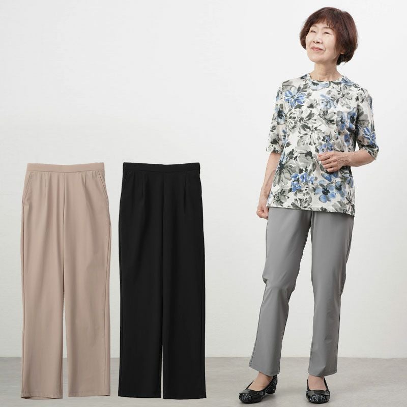 レディース Sサイズ グレー ストレッチパンツ 【ディセンバーメイ】美品 index（インデックス） 「丈が選べる」ストレッチテーパード パンツ レディースウェア