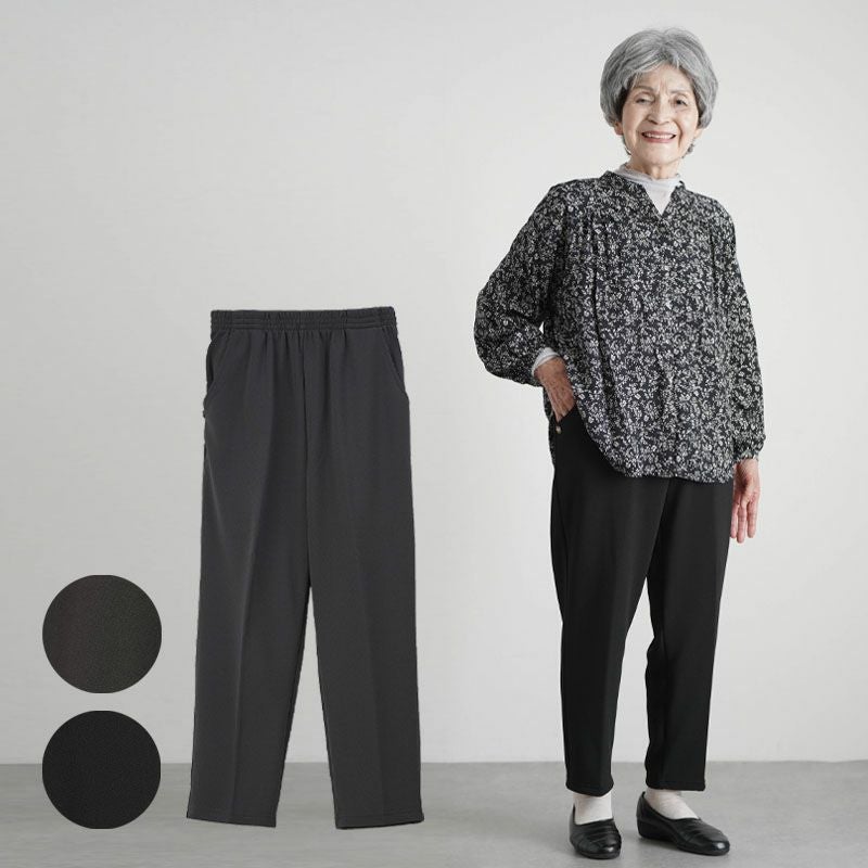 春秋用 ちりめん素材 ストレッチパンツ 股下60cm