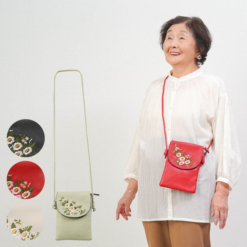 花刺繍 ミニショルダーバッグ